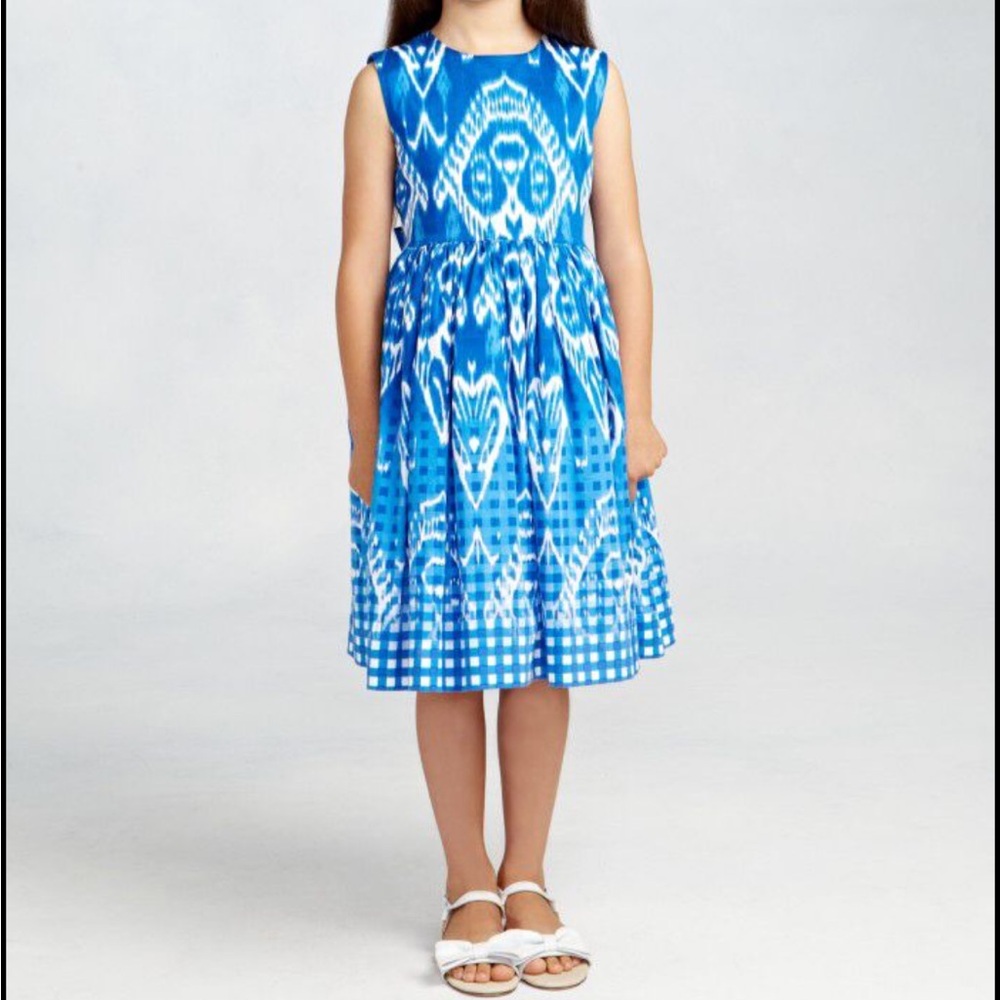 Oscar de la Renta Blue and White Kids Dress